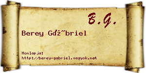 Berey Gábriel névjegykártya